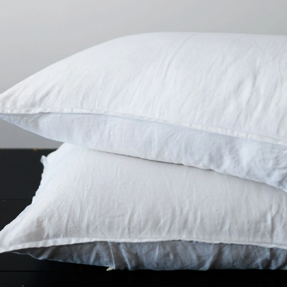 White Pure Flax Linen bedding